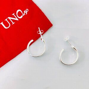UNO DE 50 OHMMM EARRINGS Open Irregular Hoop Earrings Mut Clasp Silver-Plated